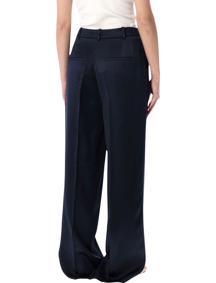 Anine Bing Trent Trousers Navy Blue Viscose