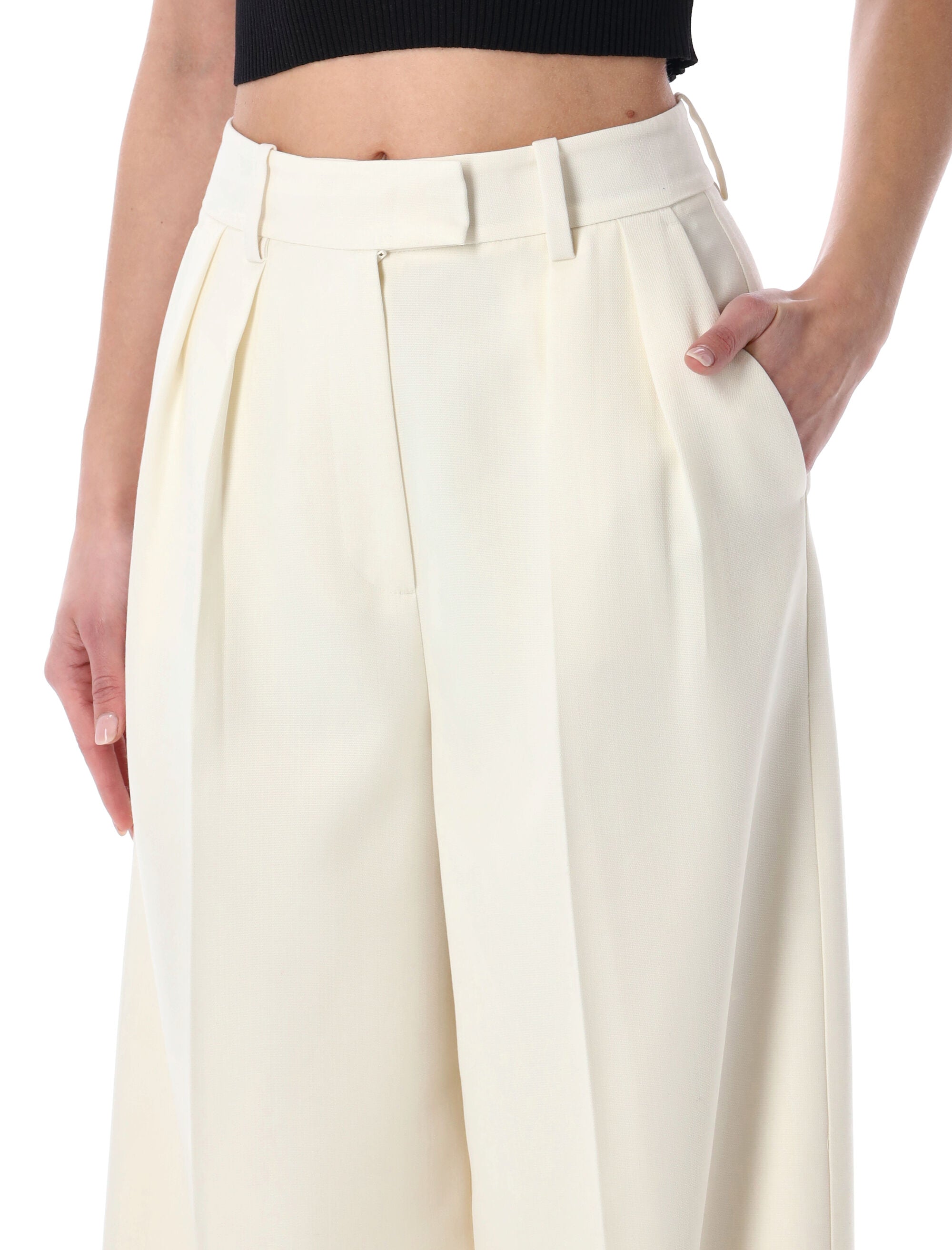Anine Bing Lou wide-leg trousers Ecru Polyester Pant