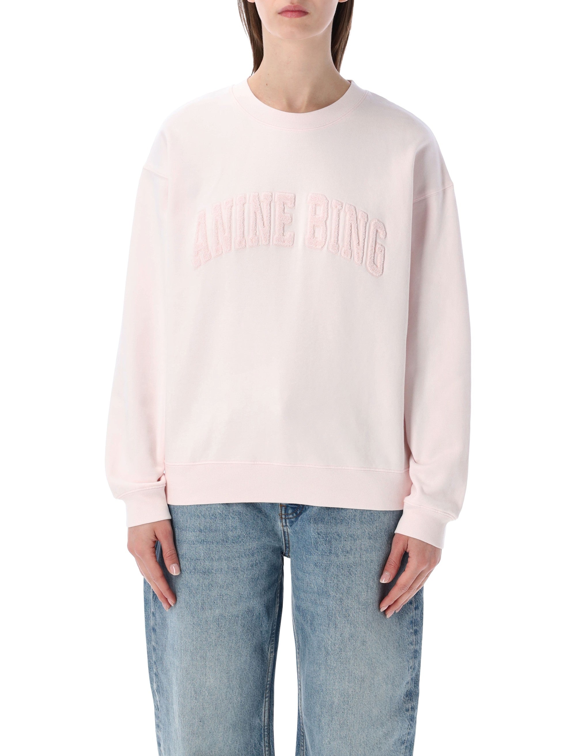 Anine Bing Spencer cotton sweatshirt Pink