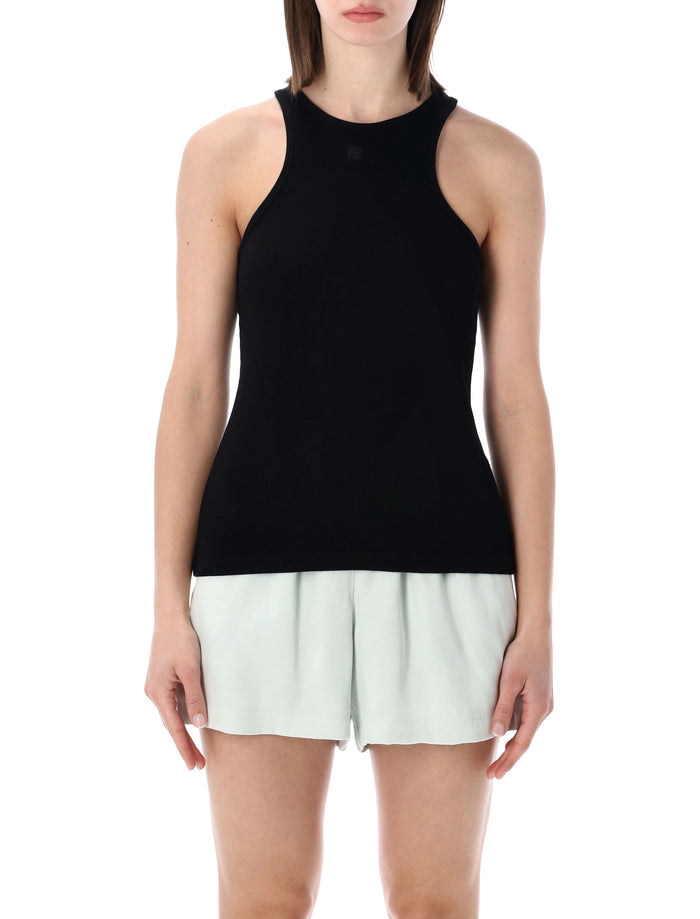 Anine Bing Cole Ribbed Tank Top Black Viscose