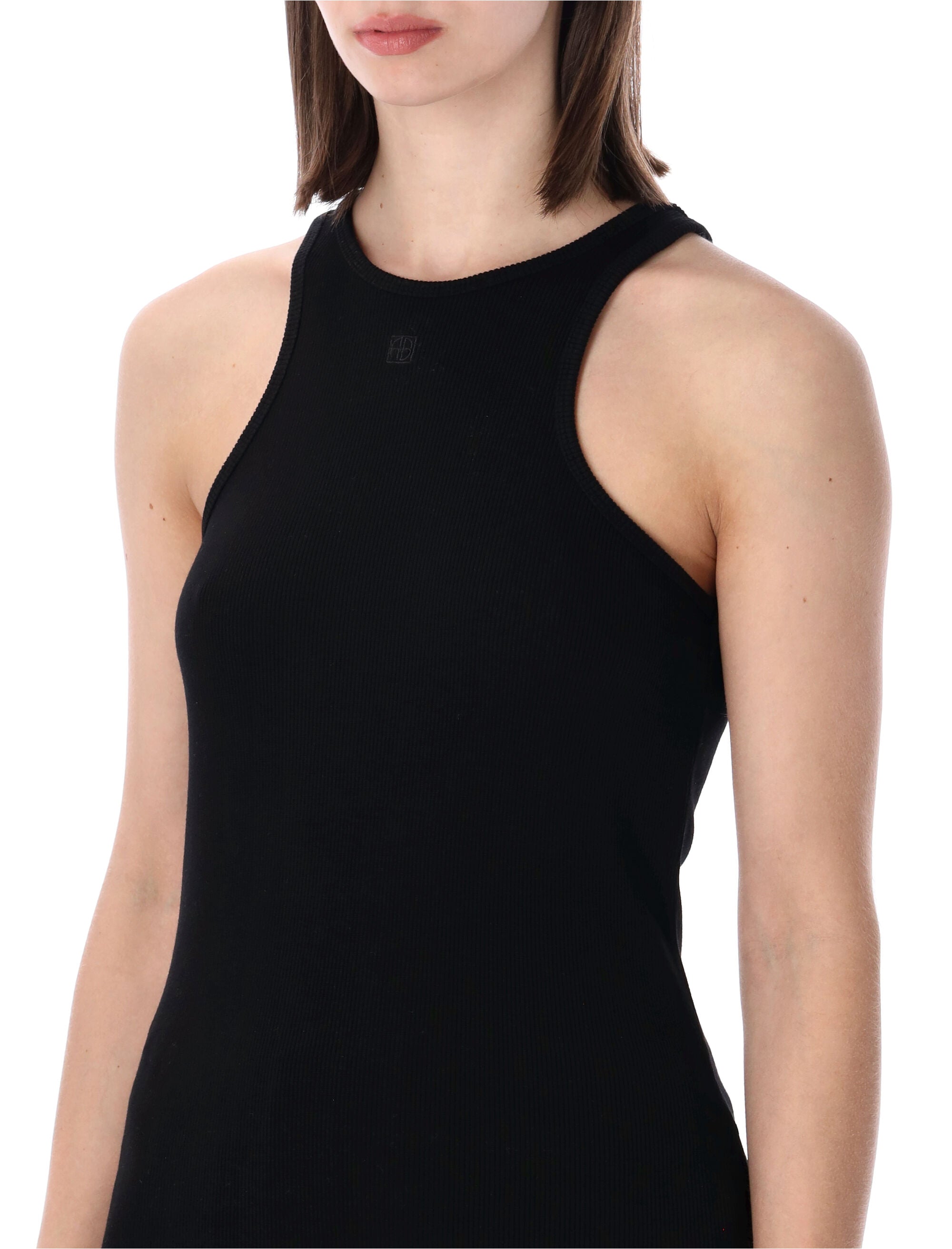 Anine Bing Cole Ribbed Tank Top Black Viscose