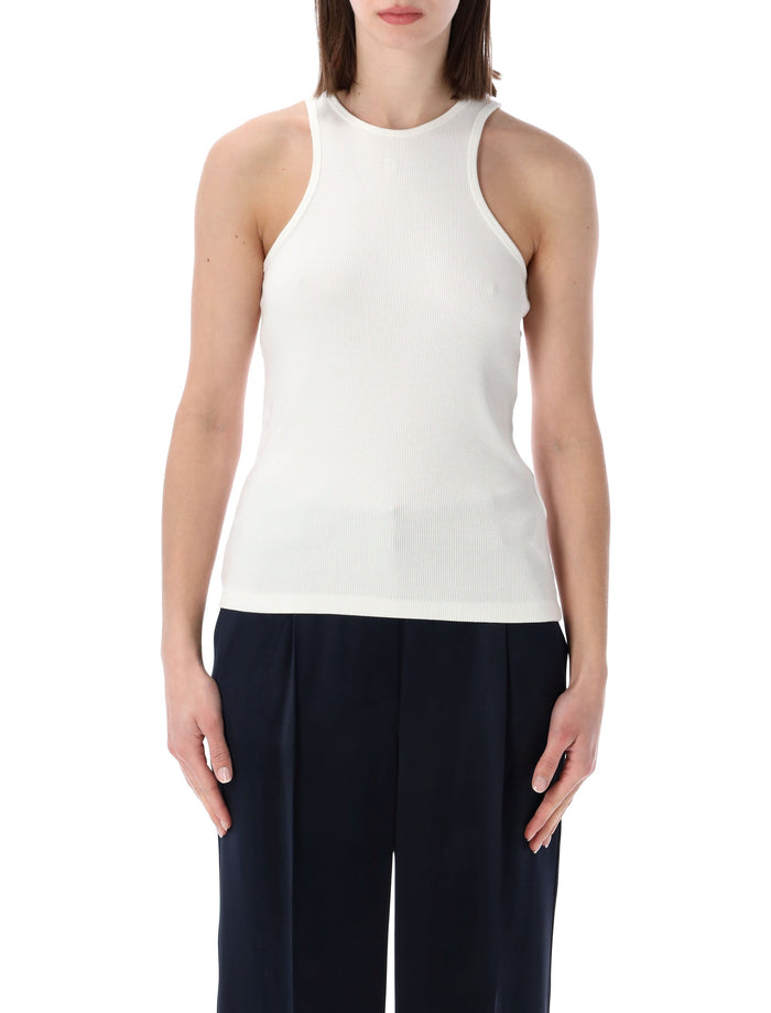 Anine Bing Cole Ribbed Tank Top Ivory Viscose