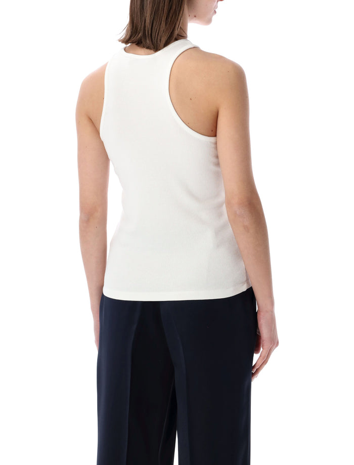 Anine Bing Cole Ribbed Tank Top Ivory Viscose