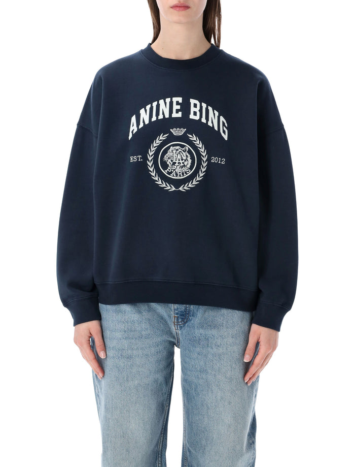 Anine Bing Miles cotton sweatshirt Navy