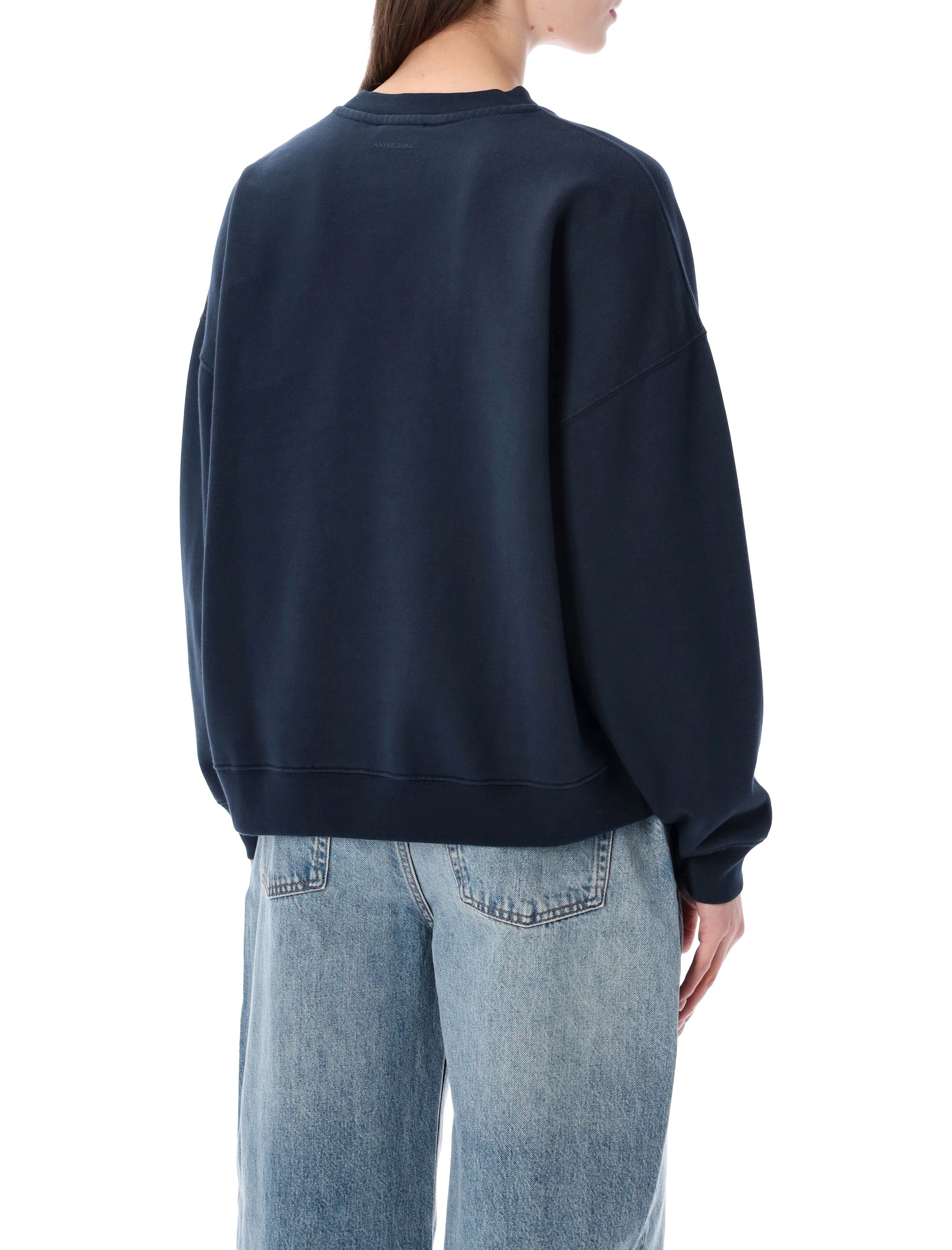 Anine Bing Miles cotton sweatshirt Navy