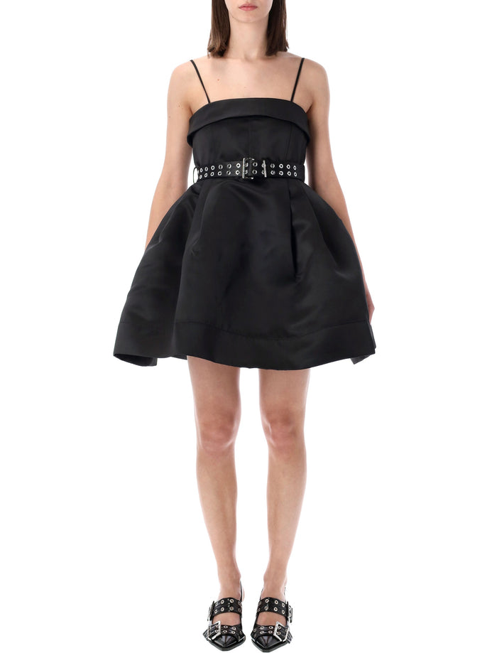 Ganni Black Satin Dress Recycled Polyester Lining