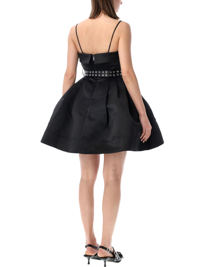 Ganni Black Satin Dress Recycled Polyester Lining