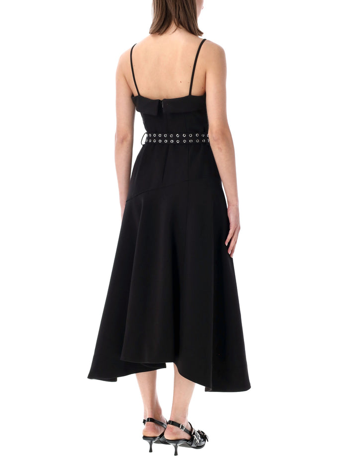 Ganni Black Twill Suiting Dress Recycled Polyester