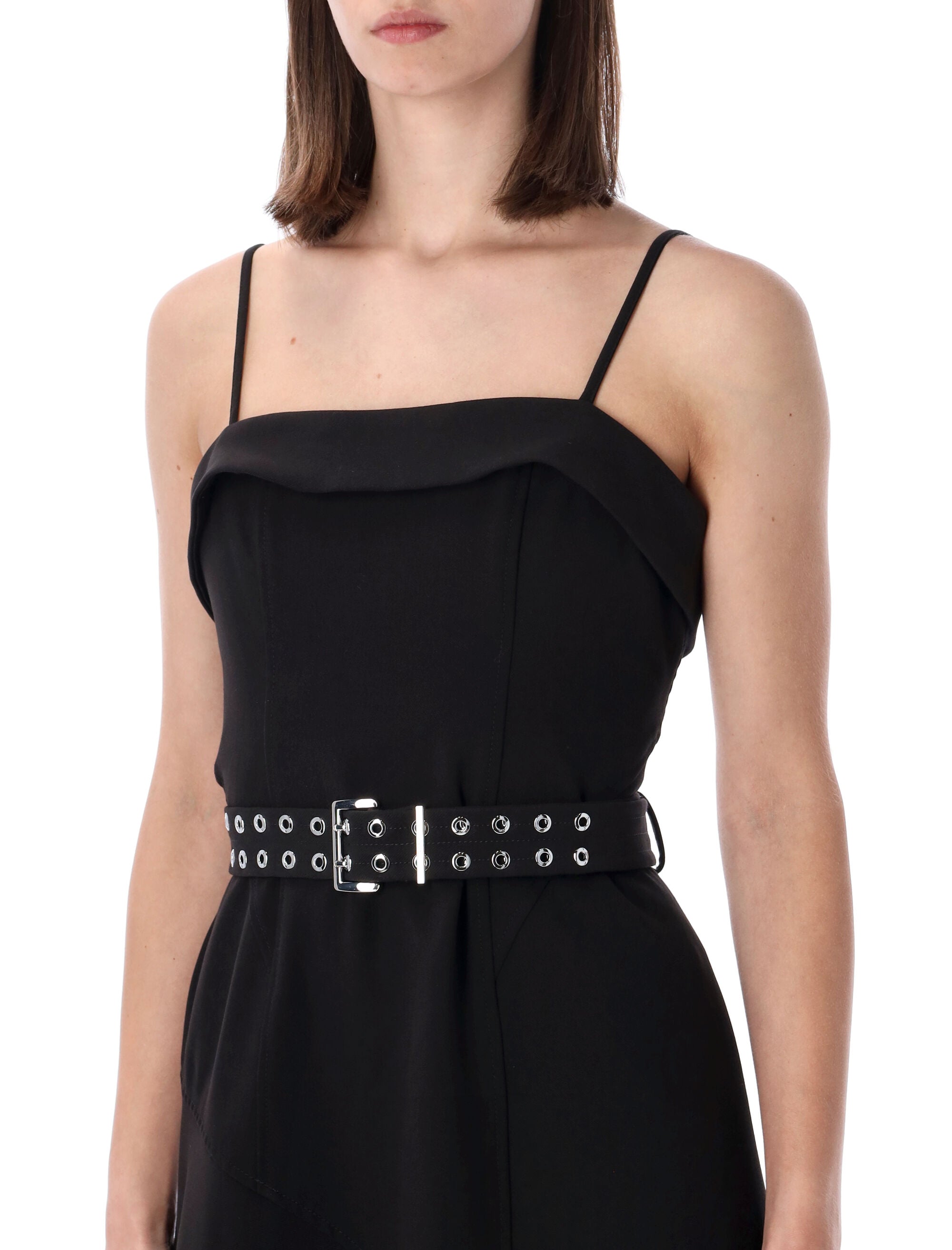 Ganni Black Twill Suiting Dress Recycled Polyester