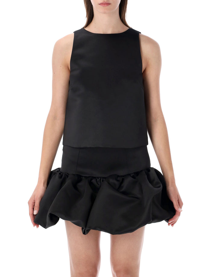 Ganni Black Satin Top Recycled Polyester Lining