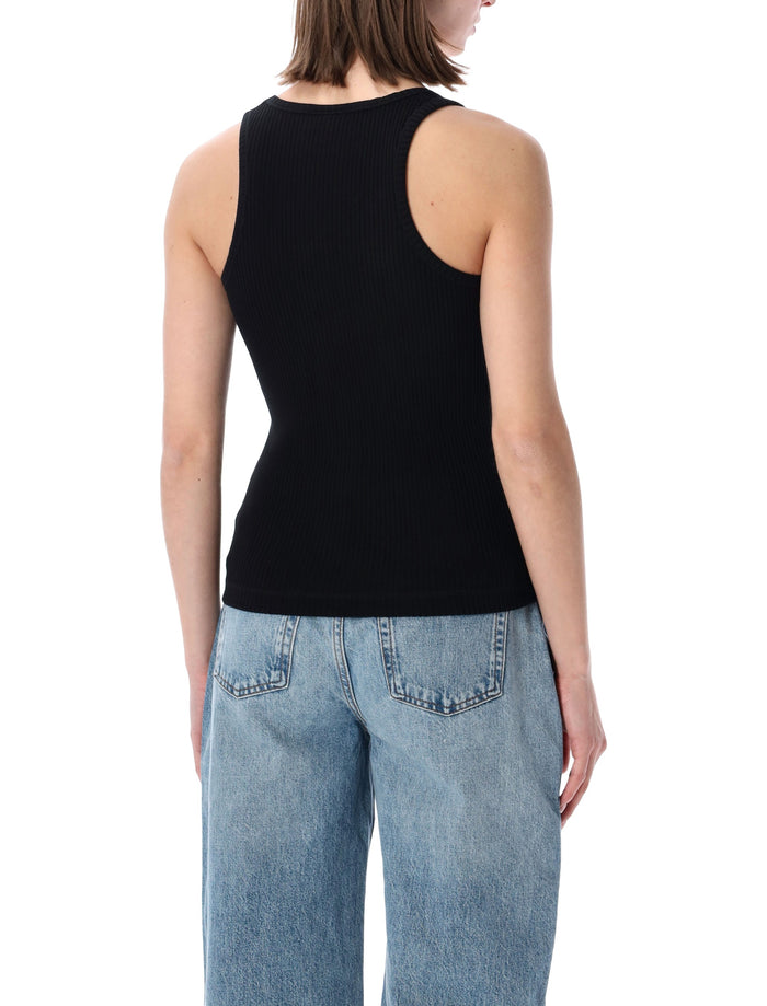 Ganni Organic Cotton Rib Tank Black