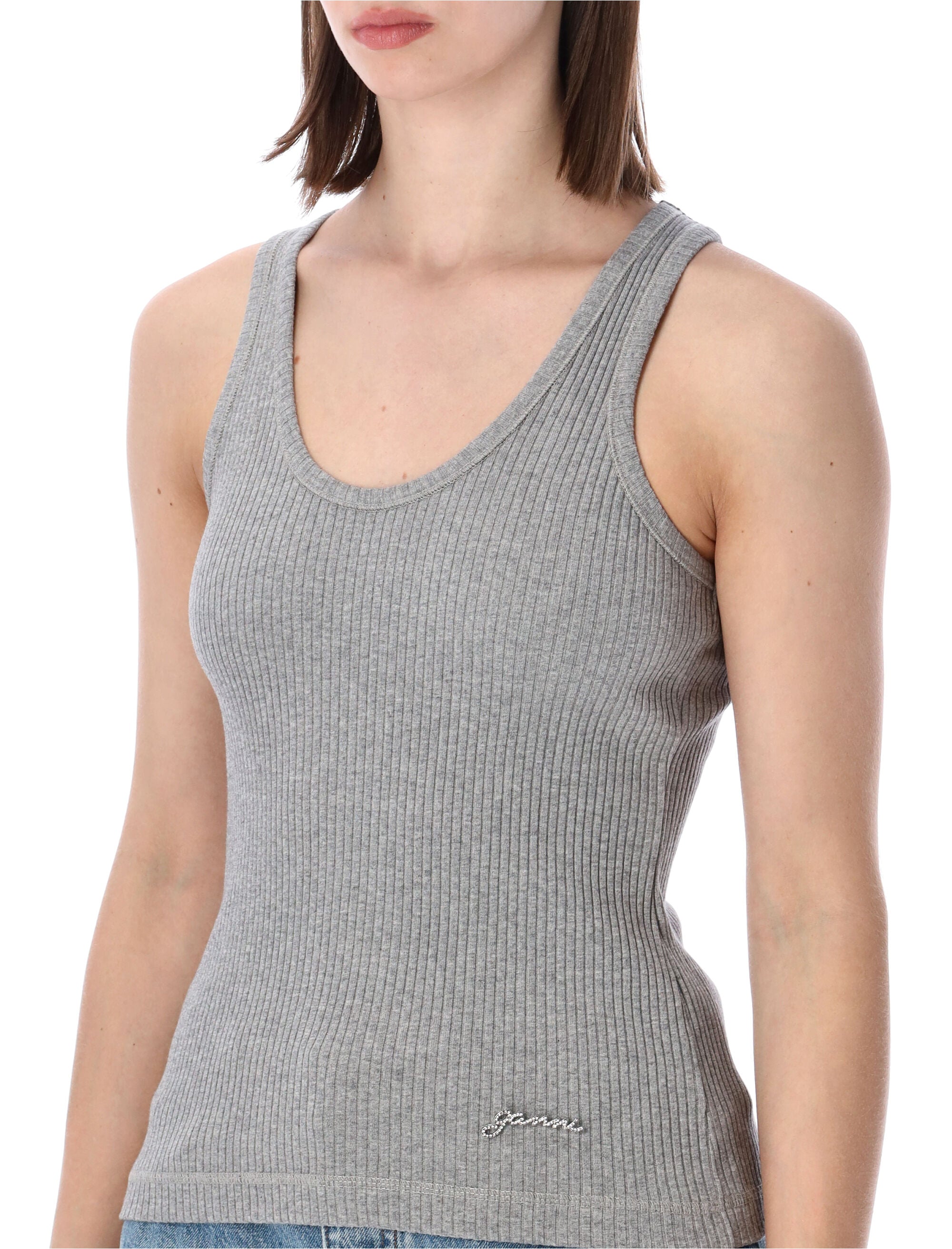Ganni Organic Cotton Rib Tank Paloma