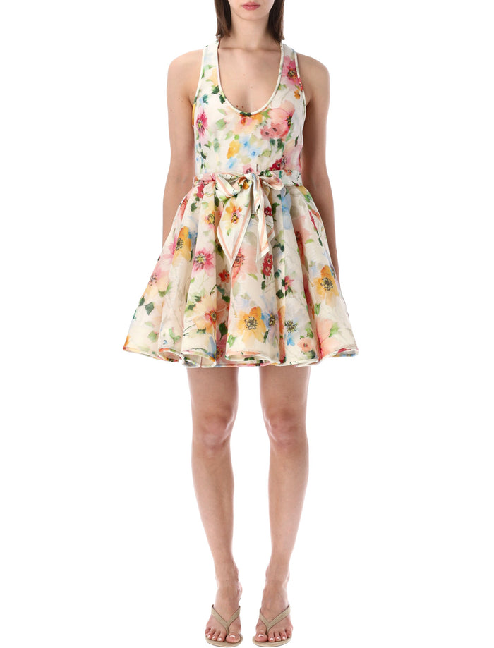 Zimmermann Alchemy Racer Mini Dress Neo Poppy Linen