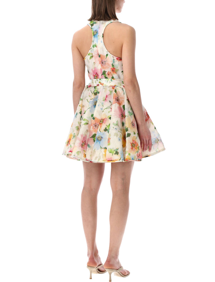 Zimmermann Alchemy Racer Mini Dress Neo Poppy Linen