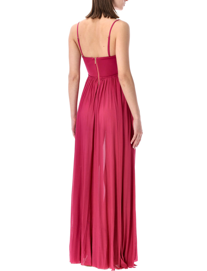 Zimmermann Luna Jersey Bandeau Gown Fuchsia Viscose Dress