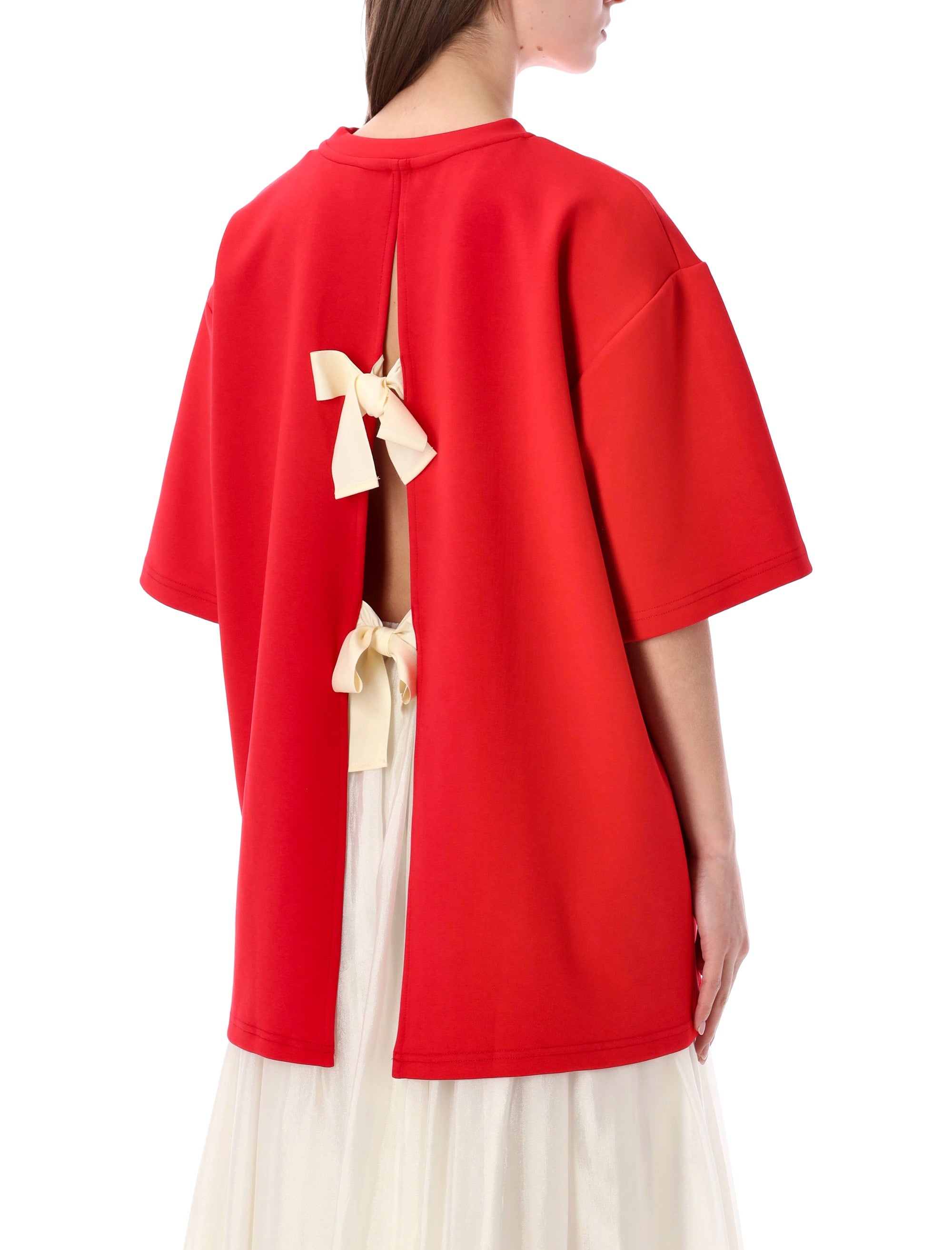 The Garment TG oversized bow back Tee Red Cotton T-shirt