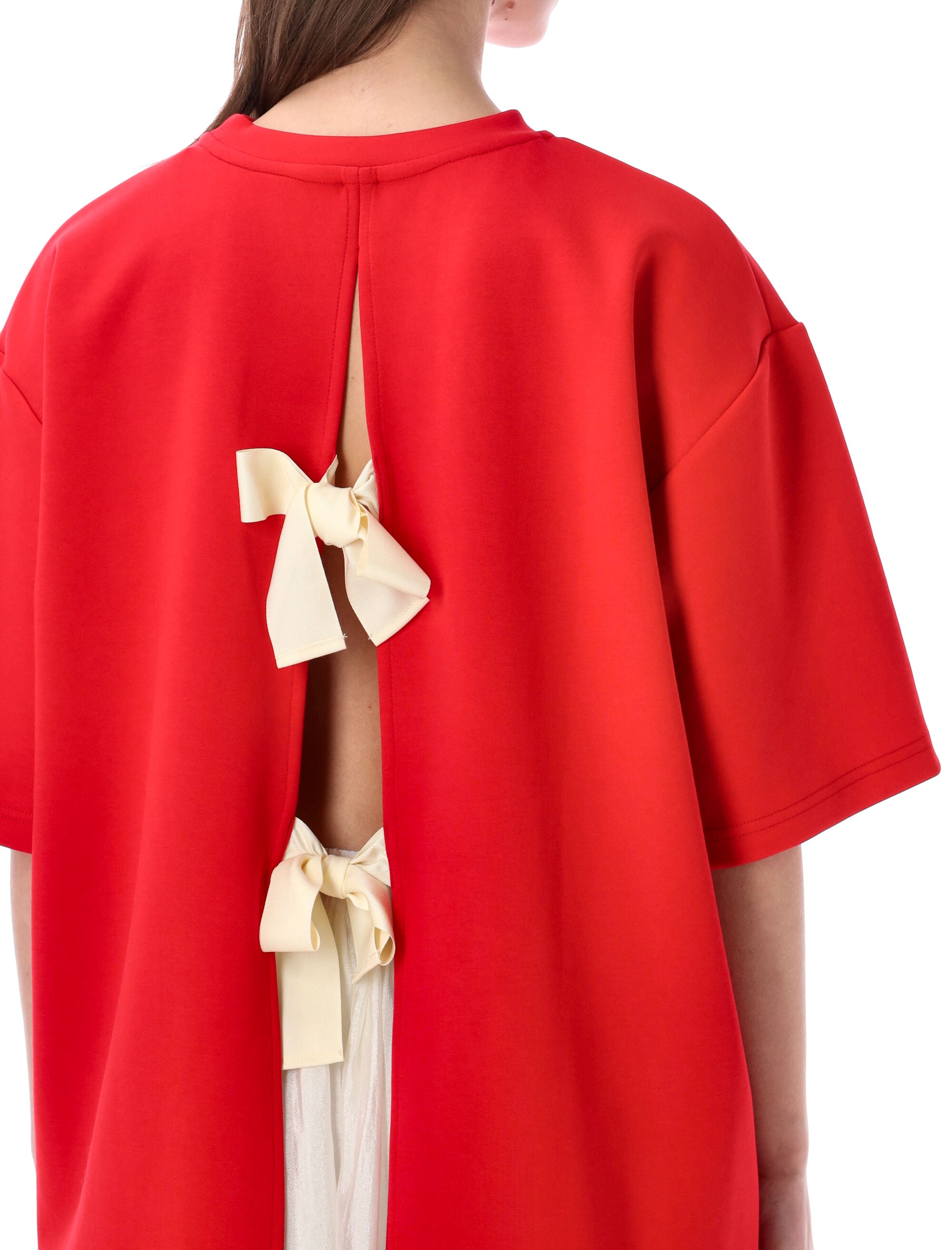 The Garment TG oversized bow back Tee Red Cotton T-shirt