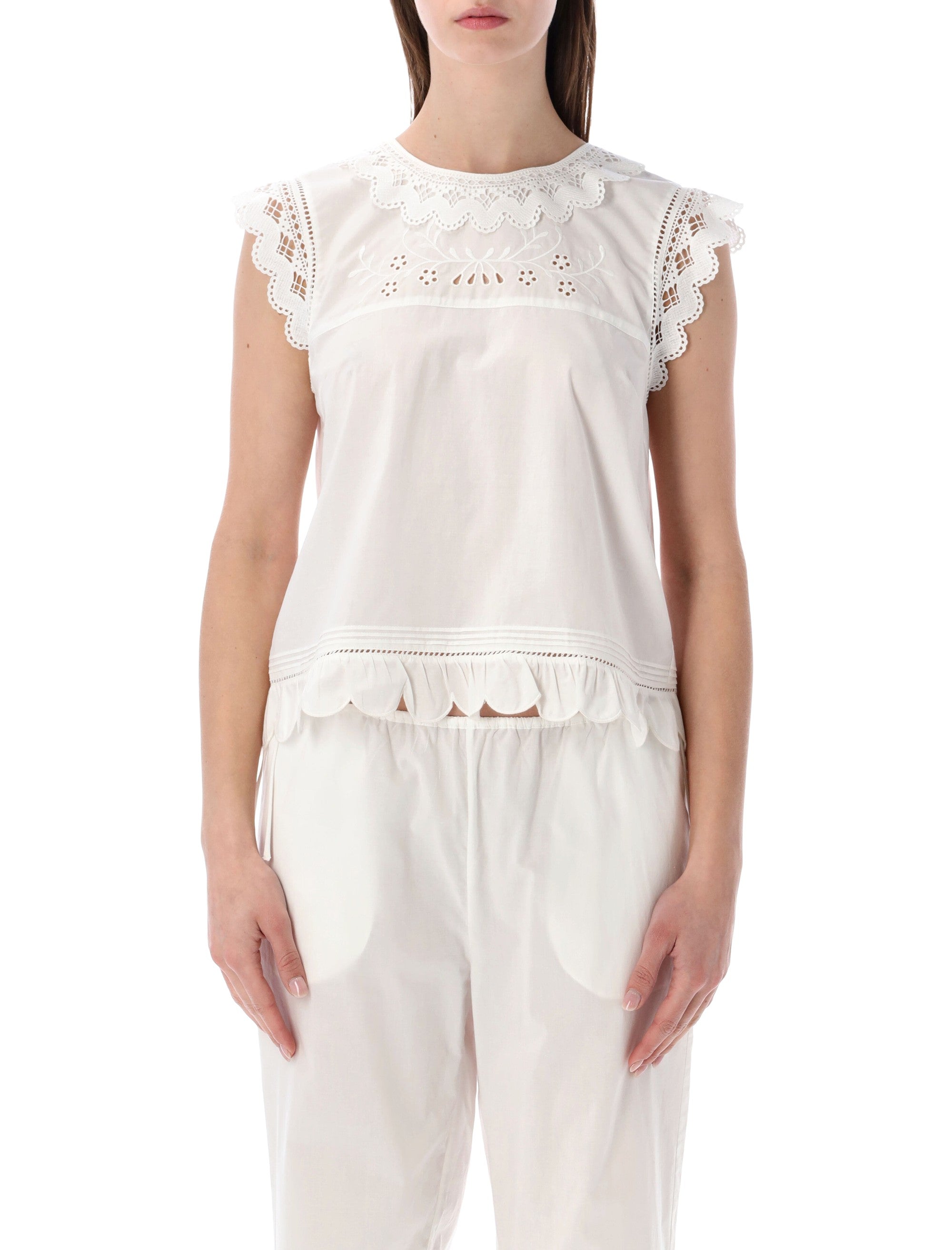 The Garment Kirsten embroidered top White Organic Cotton