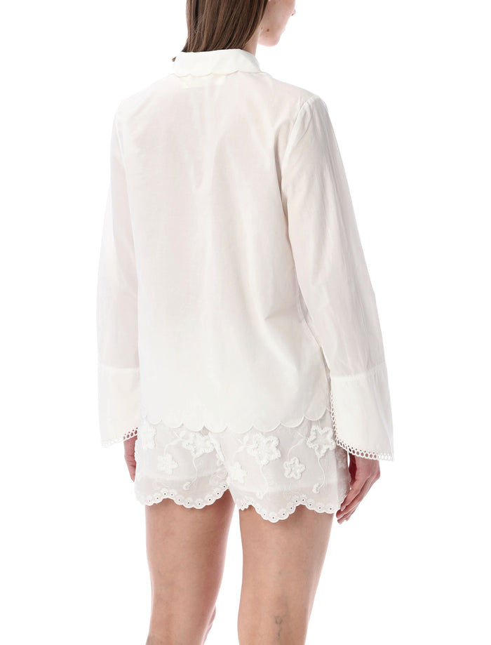 The Garment Kirsten Embroidered Shirt Cream White Organic Cotton