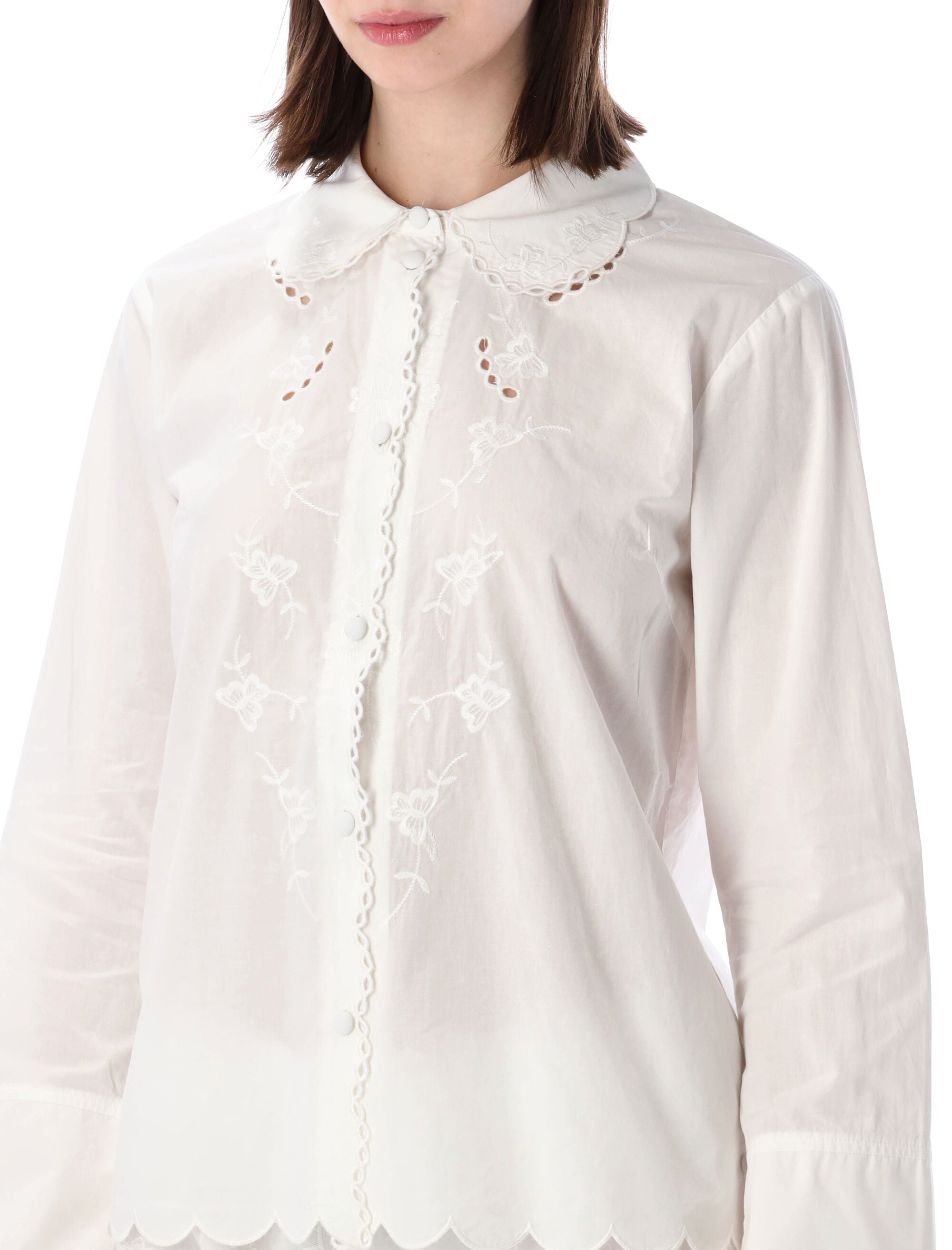The Garment Kirsten Embroidered Shirt Cream White Organic Cotton