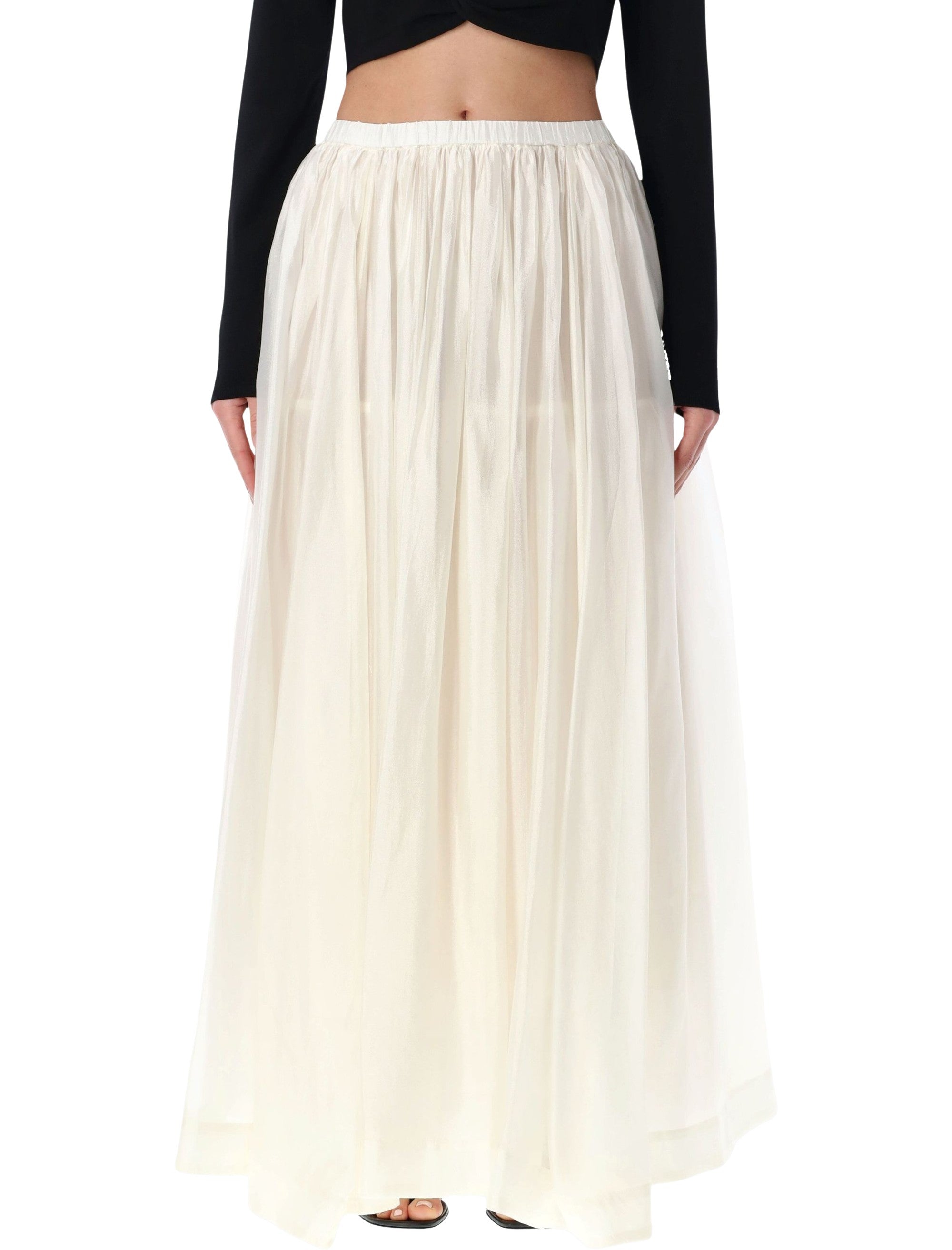 The Garment Gilian Tulle Volume Maxi Skirt Cream White Viscose
