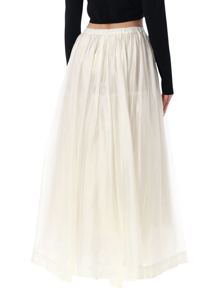 The Garment Gilian Tulle Volume Maxi Skirt Cream White Viscose