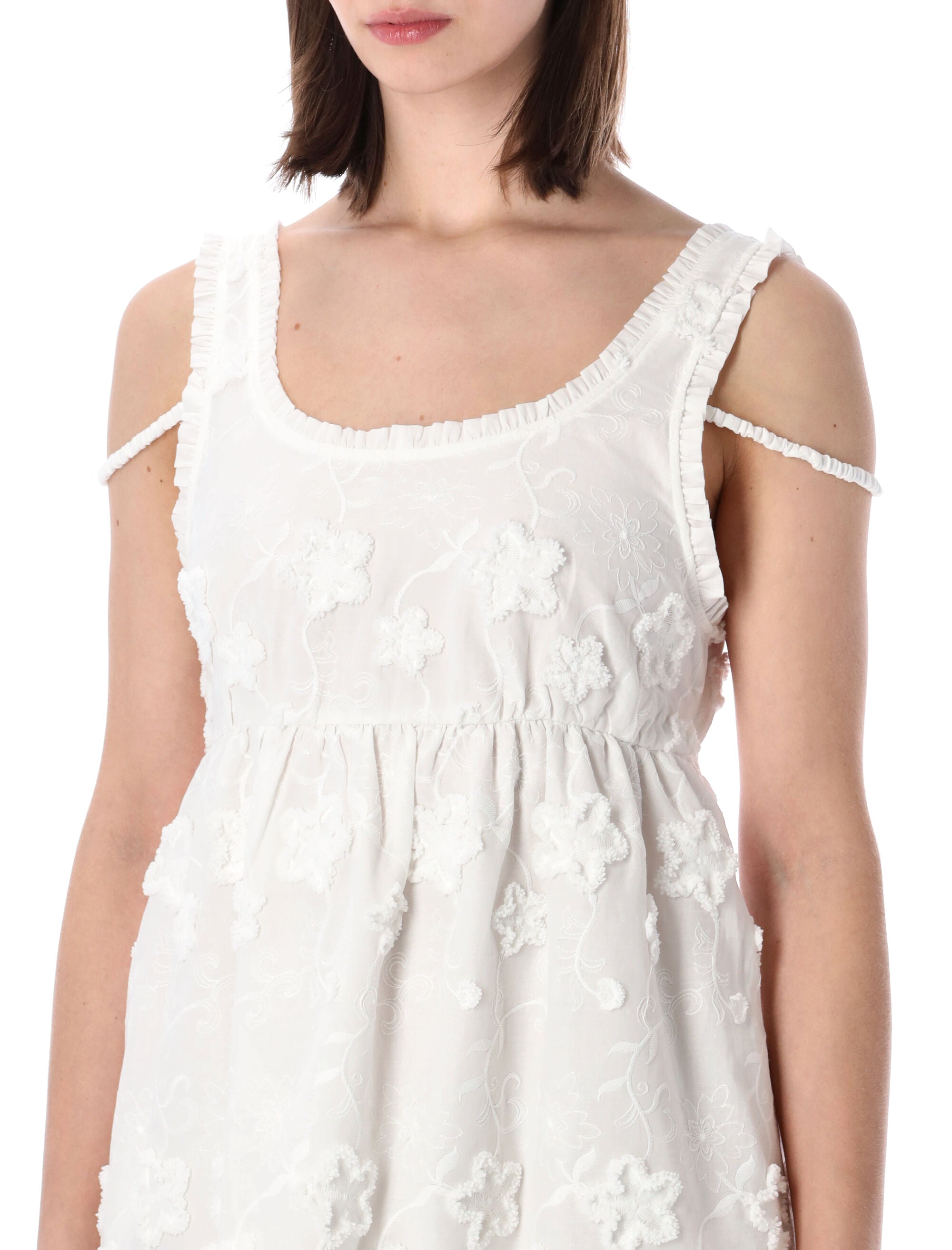 The Garment Fleur Embroidered Dress Cream White Organic Cotton