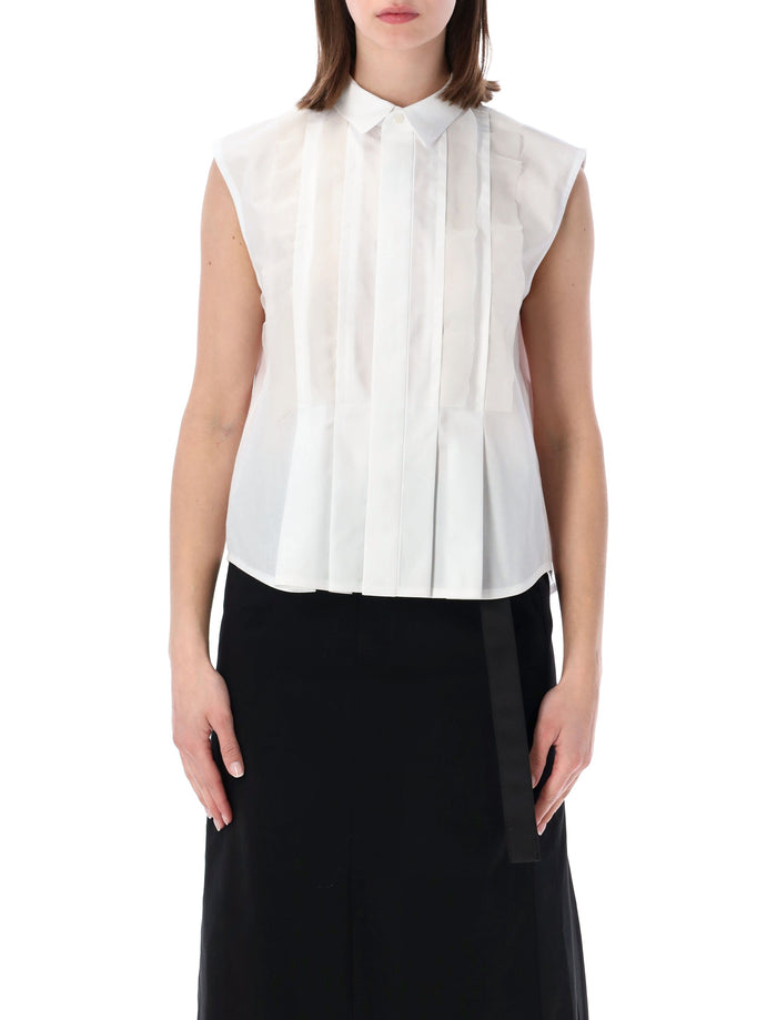 Sacai Sleeveless Shirt White Polyester
