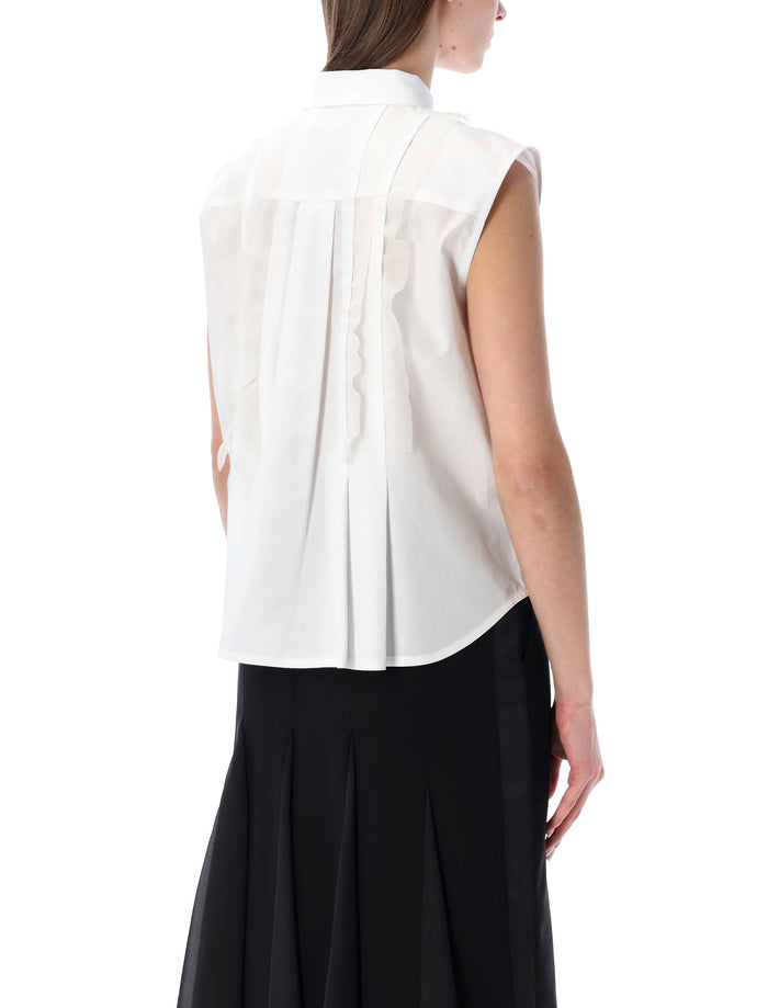 Sacai Sleeveless Shirt White Polyester