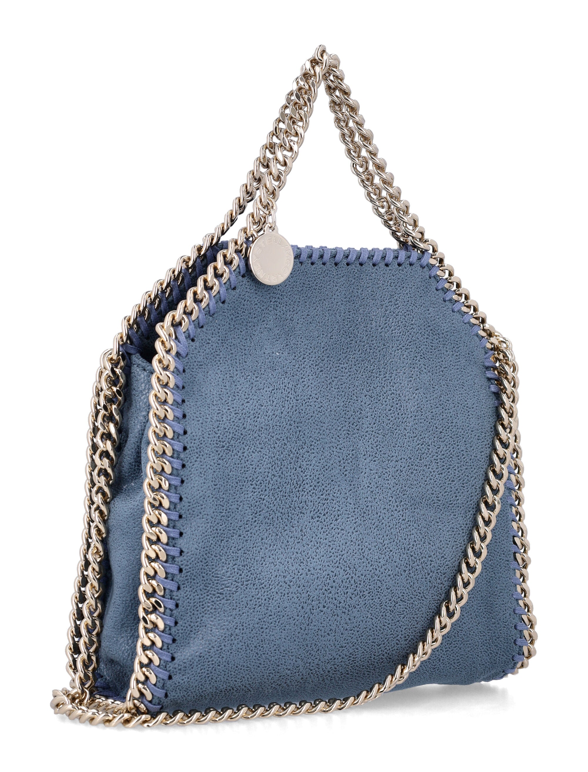 Stella Mccartney Blue Falabella Tiny Tote Bag Feder Polyester