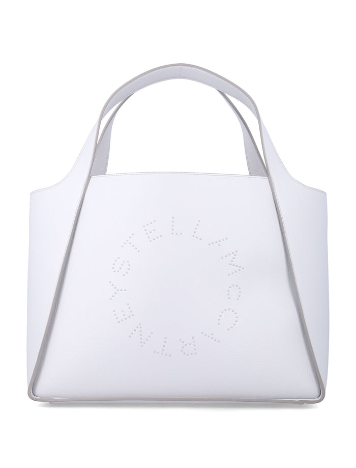 Stella McCartney Logo Tote Pearl Grey Polyamide