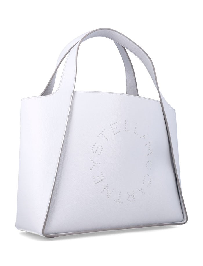 Stella McCartney Logo Tote Pearl Grey Polyamide