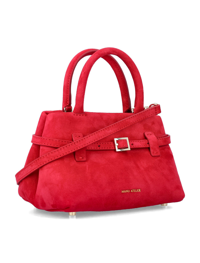 Manu Atelier Le Cambon 20 Red Suede Bag Leather Shoulder