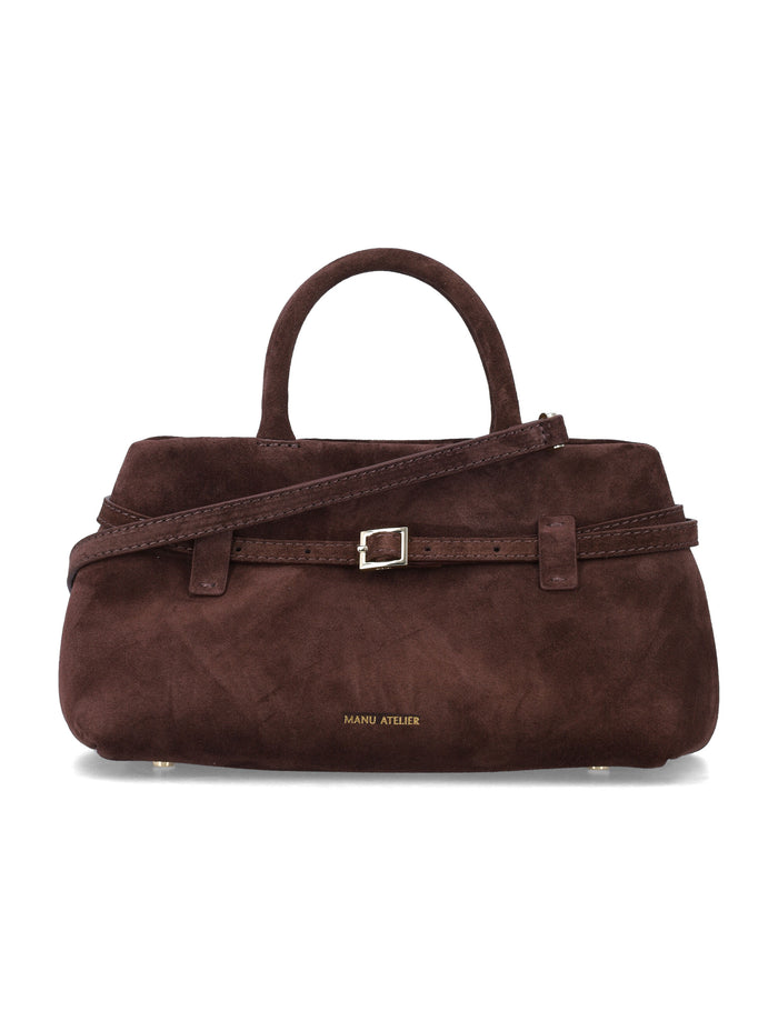 Manu Atelier Le Cambon 25 Brown Suede Bag Deep Calf Leather Shoulder