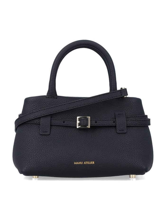 Manu Atelier Le Cambon 20 Black Leather Bag Calf Shoulder