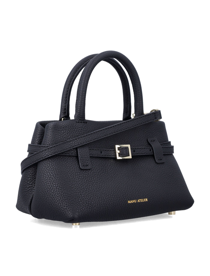 Manu Atelier Le Cambon 20 Black Leather Bag Calf Shoulder