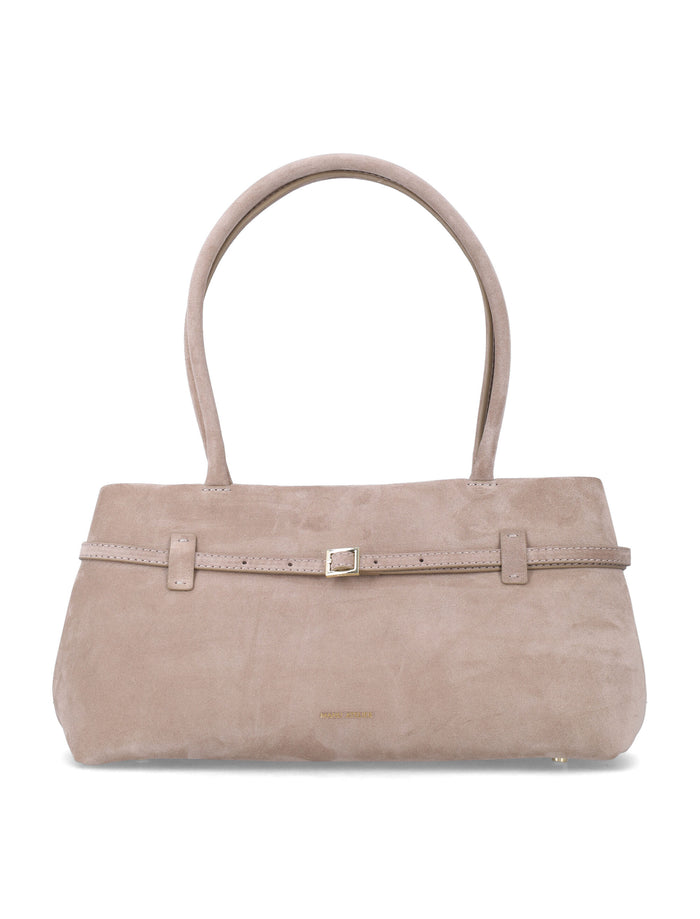 Manu Atelier Le Cambon East West Suede Beige Bag Sughero Calf Leather Shoulder