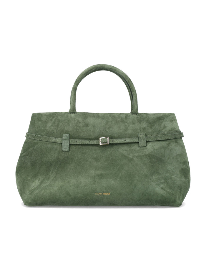 Manu Atelier Le Cambon 35 Green Suede Bag Velvet Calf Leather Tote