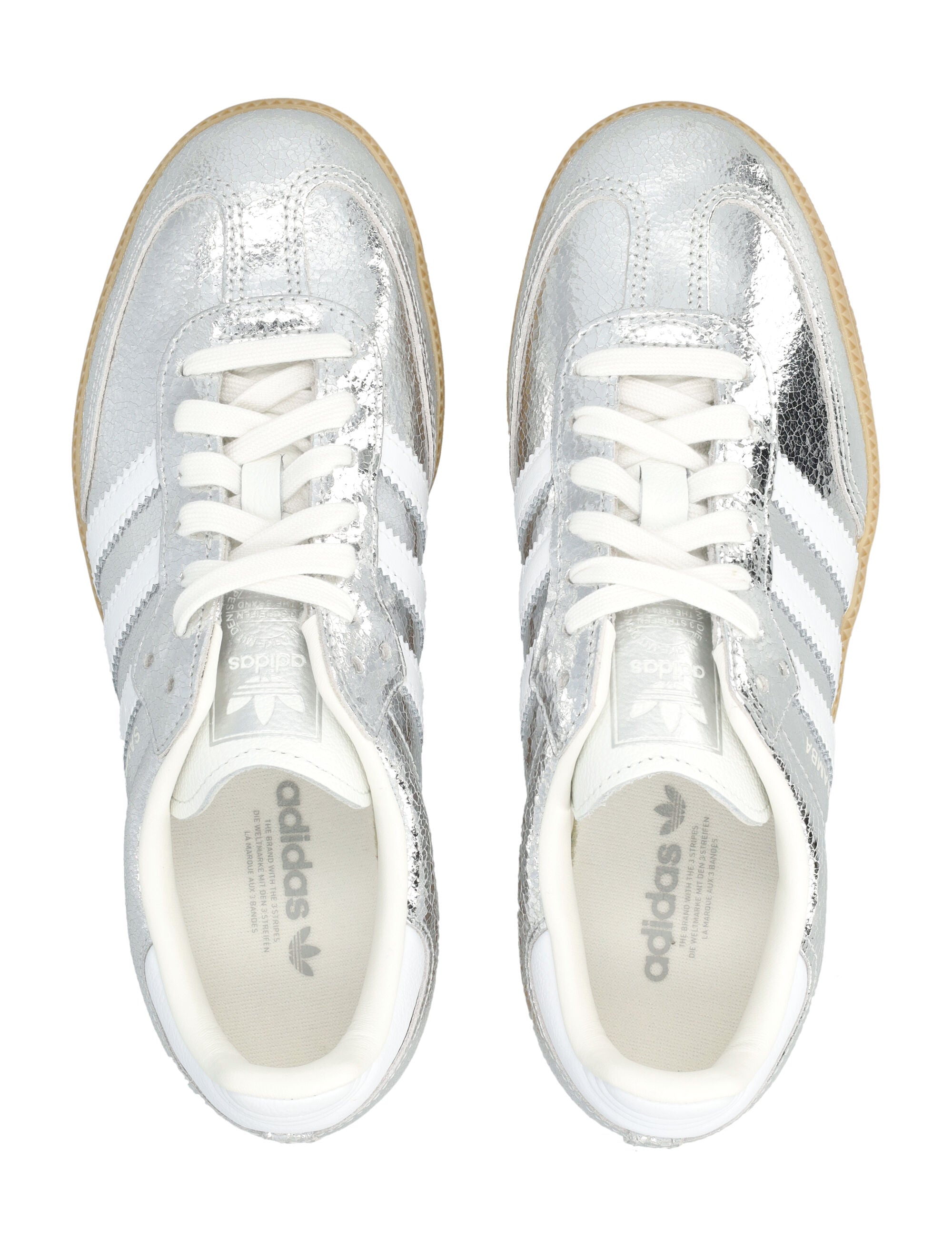 Metallic Silver Samba Sneakers Silvmt Upper
