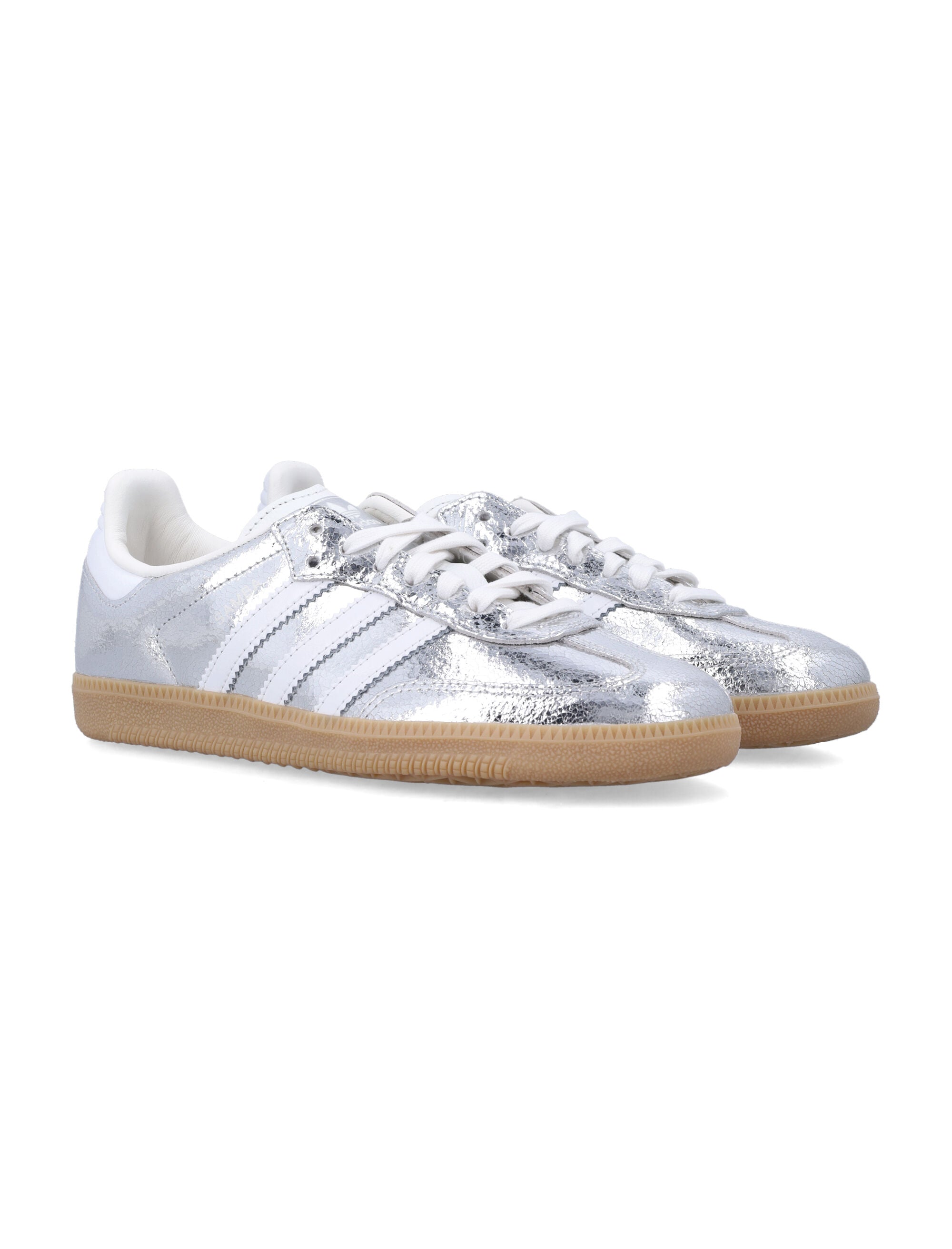 Metallic Silver Samba Sneakers Silvmt Upper