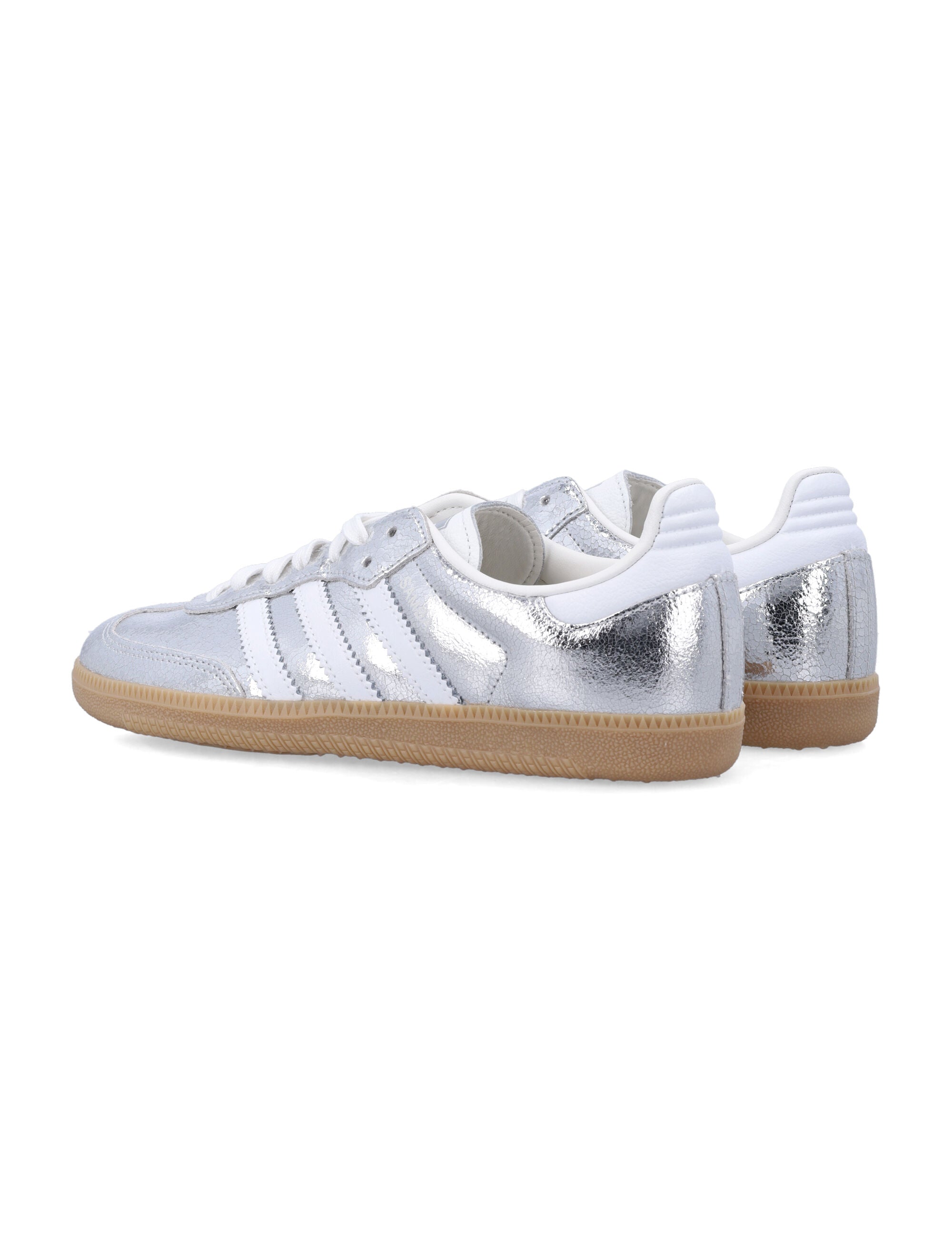 Metallic Silver Samba Sneakers Silvmt Upper