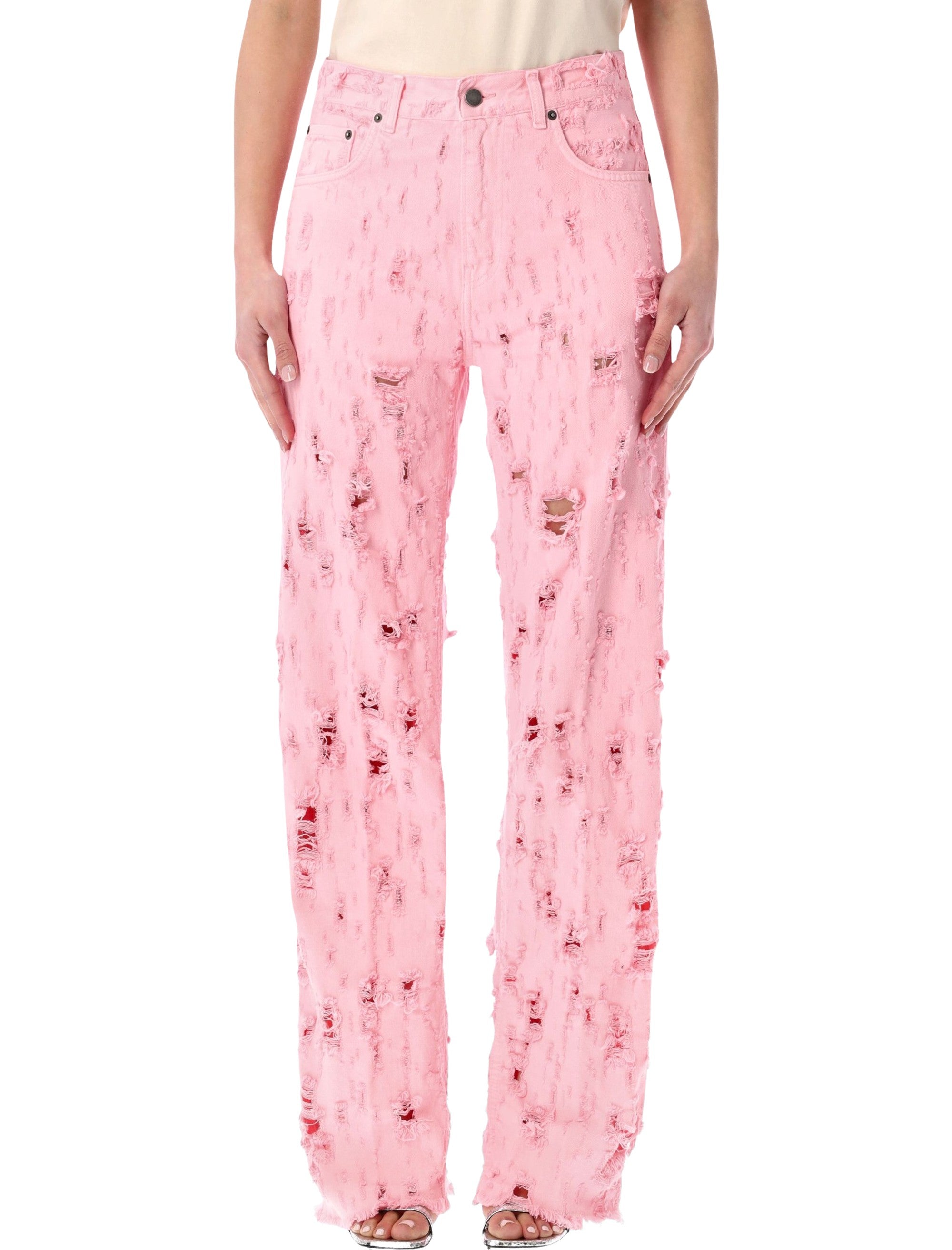 Haikure Bonnie Bull Destroy cotton jeans Flamingo Rose