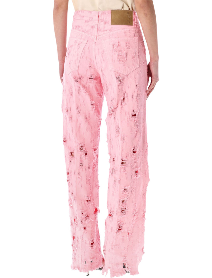 Haikure Bonnie Bull Destroy Cotton Jeans Flamingo Rose