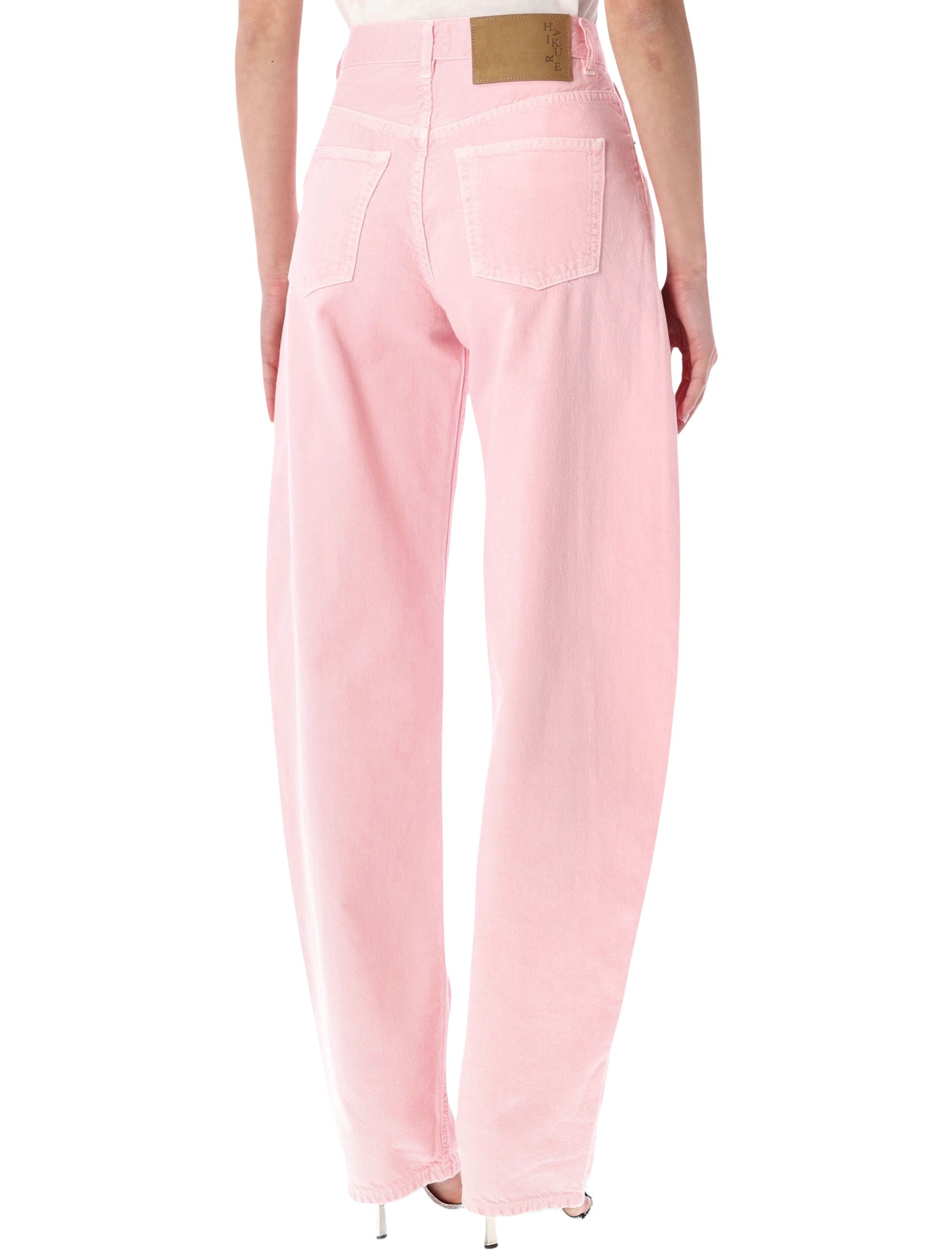 Haikure Bibi Balloon Denim Trousers Flamingo Rose Cotton Jean