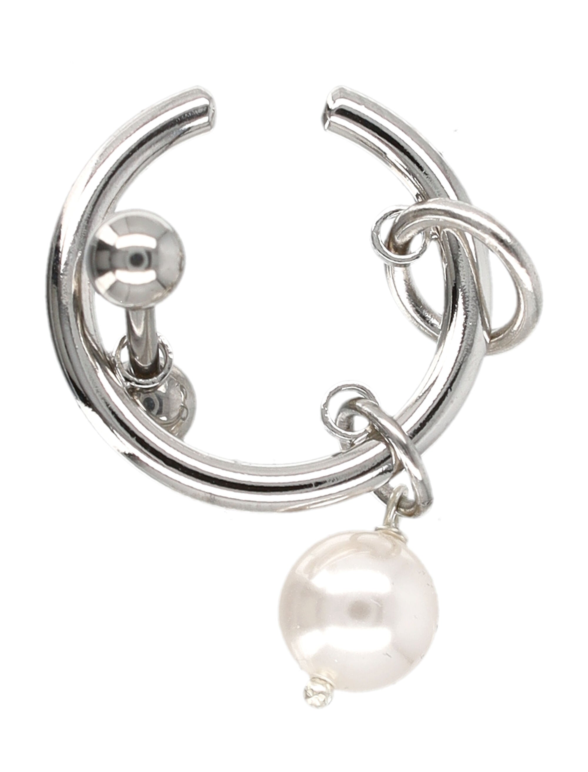 Justine Clenquet Betsy pearl earcuff Silver Brass Earrings