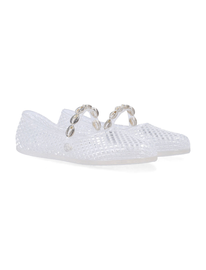 Ancient Greek Iro Shells Ballerina Clear Upper Flat Shoes