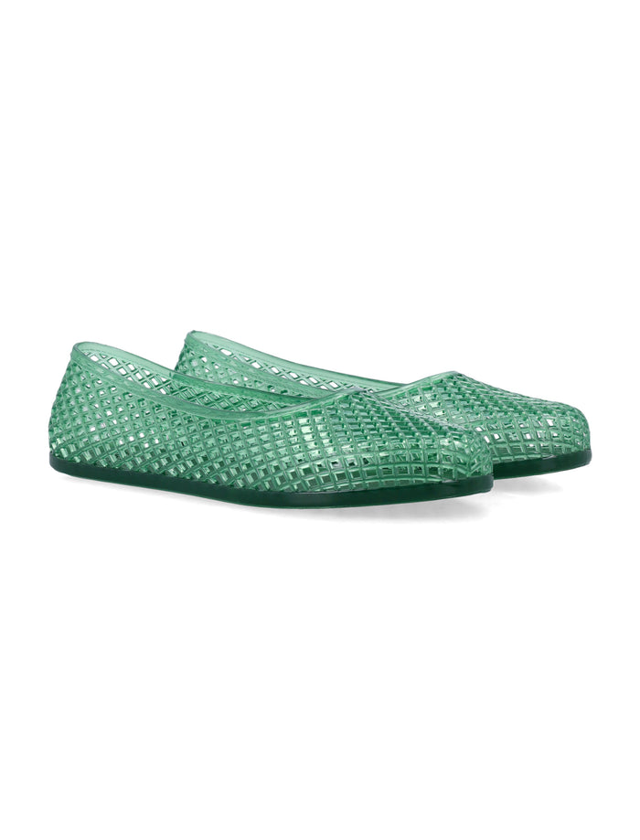 Ancient Greek Iro Ballerina Green Pvc Flat Shoes