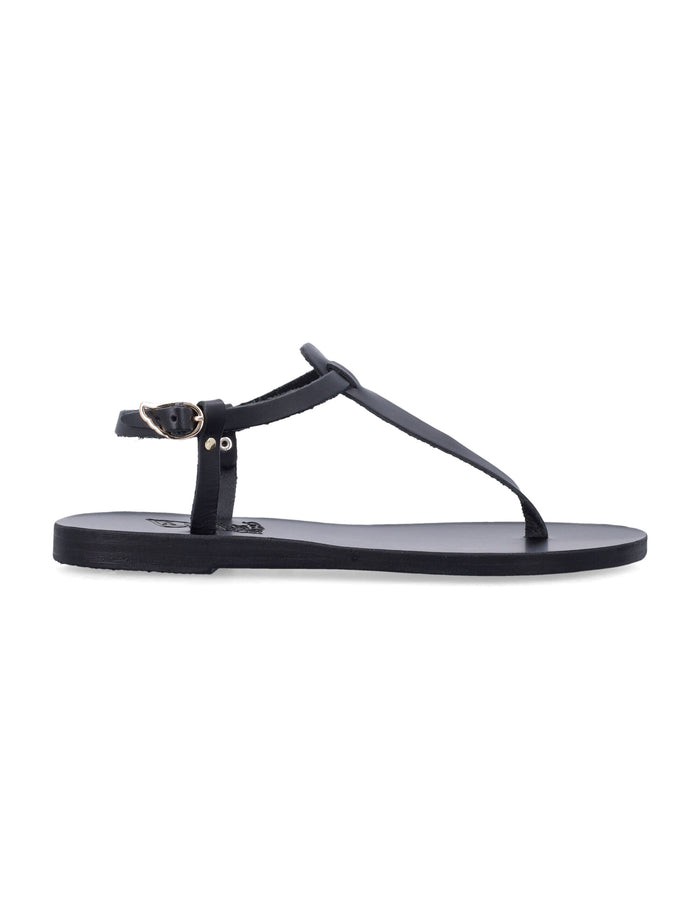 Ancient Greek Lito Leather Sandals Black Cow