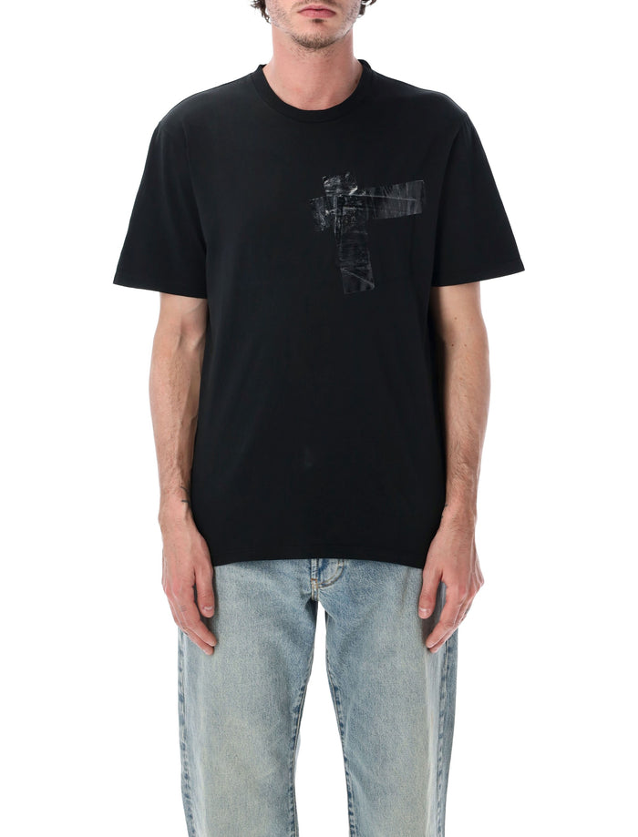 Maison Margiela Cotton Jersey Taped T-Shirt Vintage Black Tshirt
