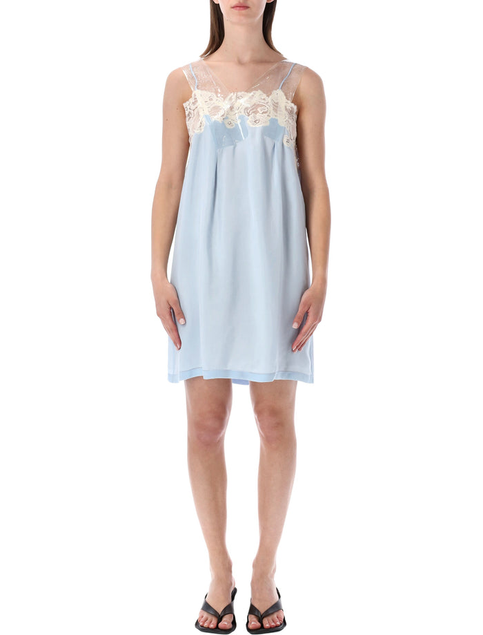 Maison Margiela Taped Slip Dress Light Blue Cupro